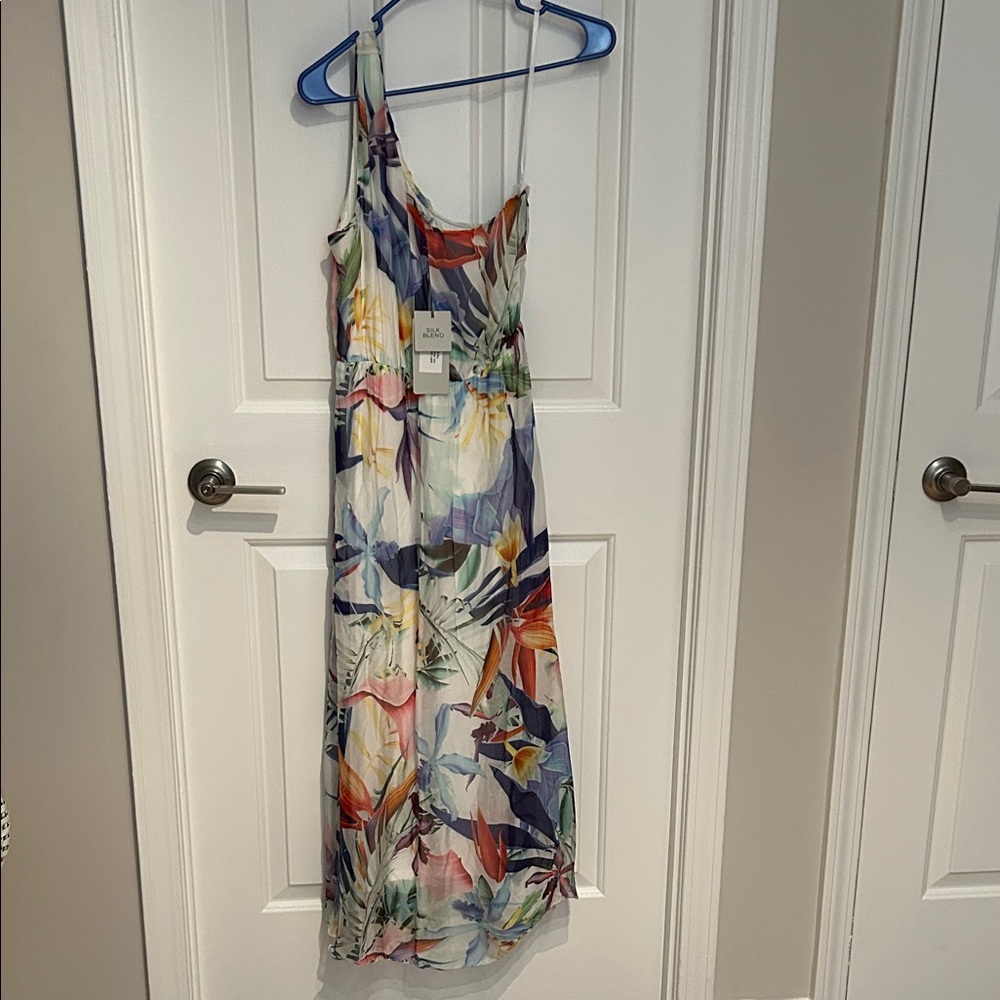 Tropical One Shoulder Maxi Dress